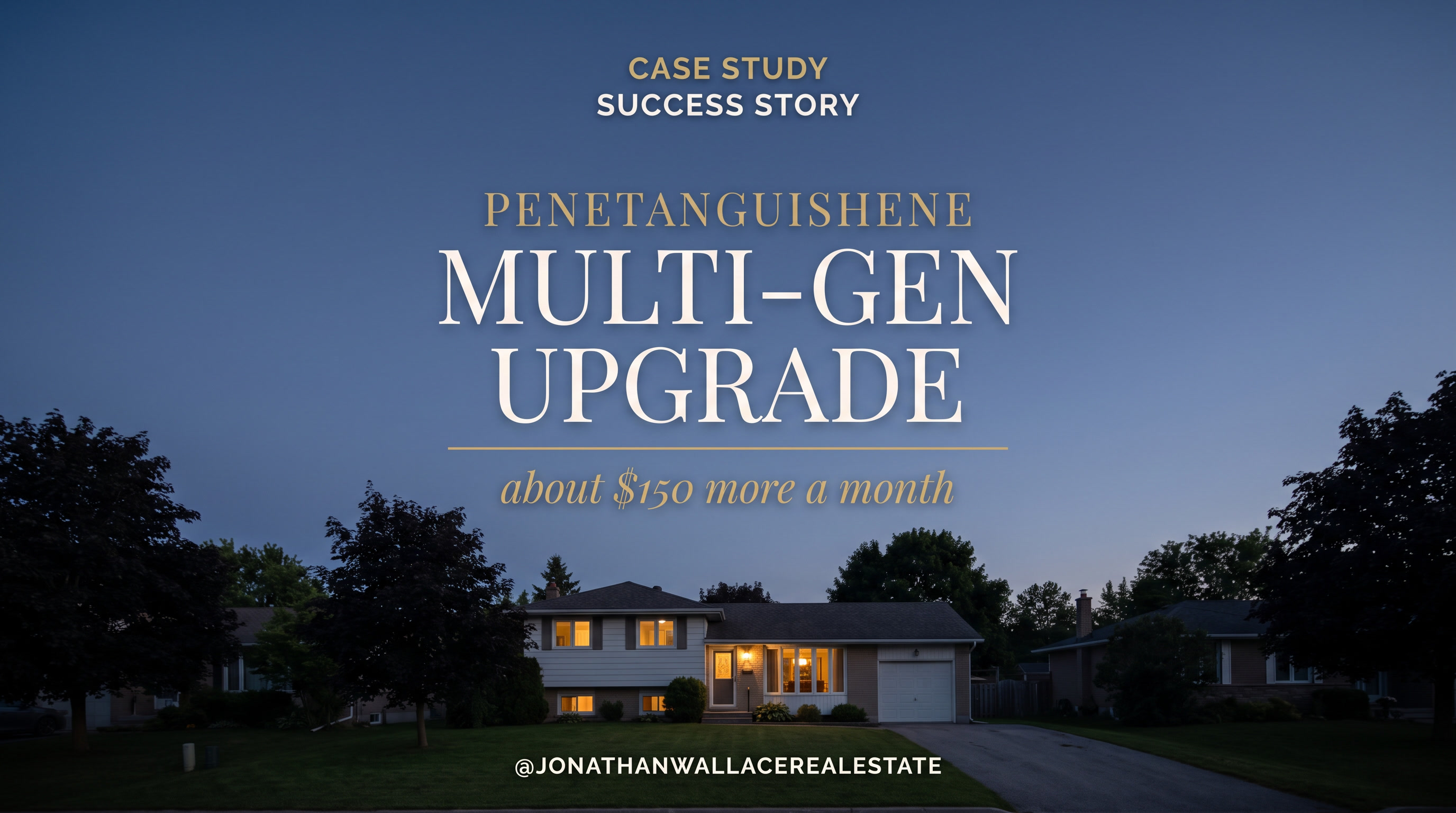 dusk Penetanguishene family home, Case Study Success Story Penetanguishene Multi-Gen Upgrade