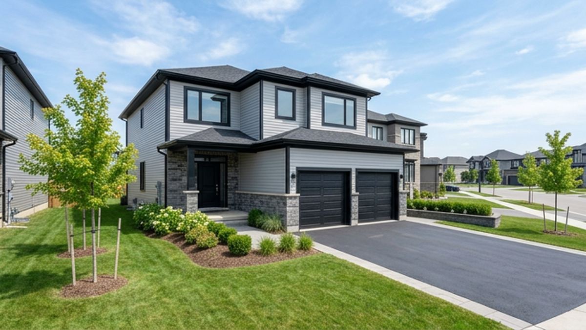 A modern two-storey family home in Midland, Ontario