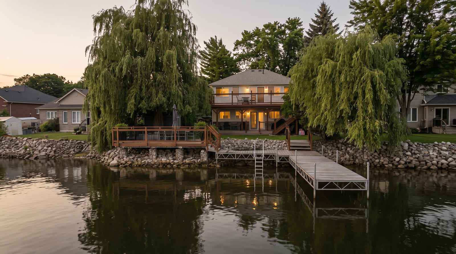 Tay Township shoreline and village streets along Georgian Bay, the kind of attainable waterfront setting sellers in Victoria Harbour, Port McNicoll, and Waubaushene are pricing against.