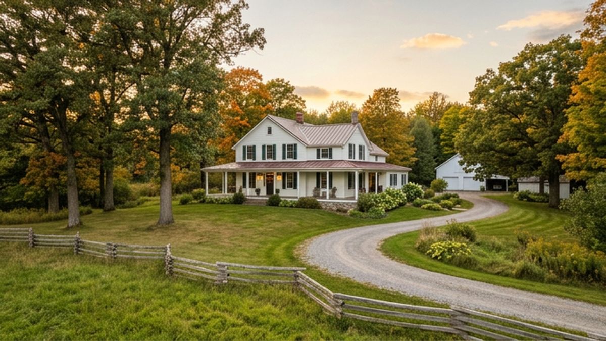 Rural Ontario country property with a winding laneway, the kind of vacant land the guide covers