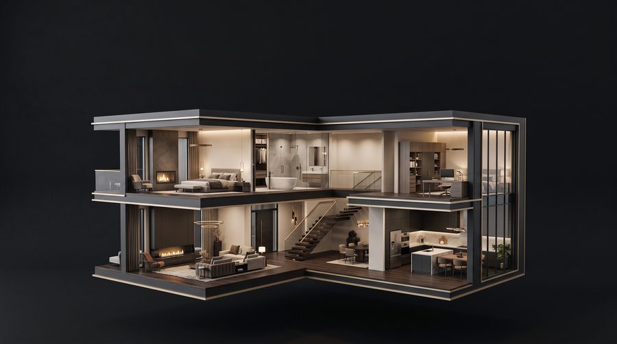 3D floor plan model