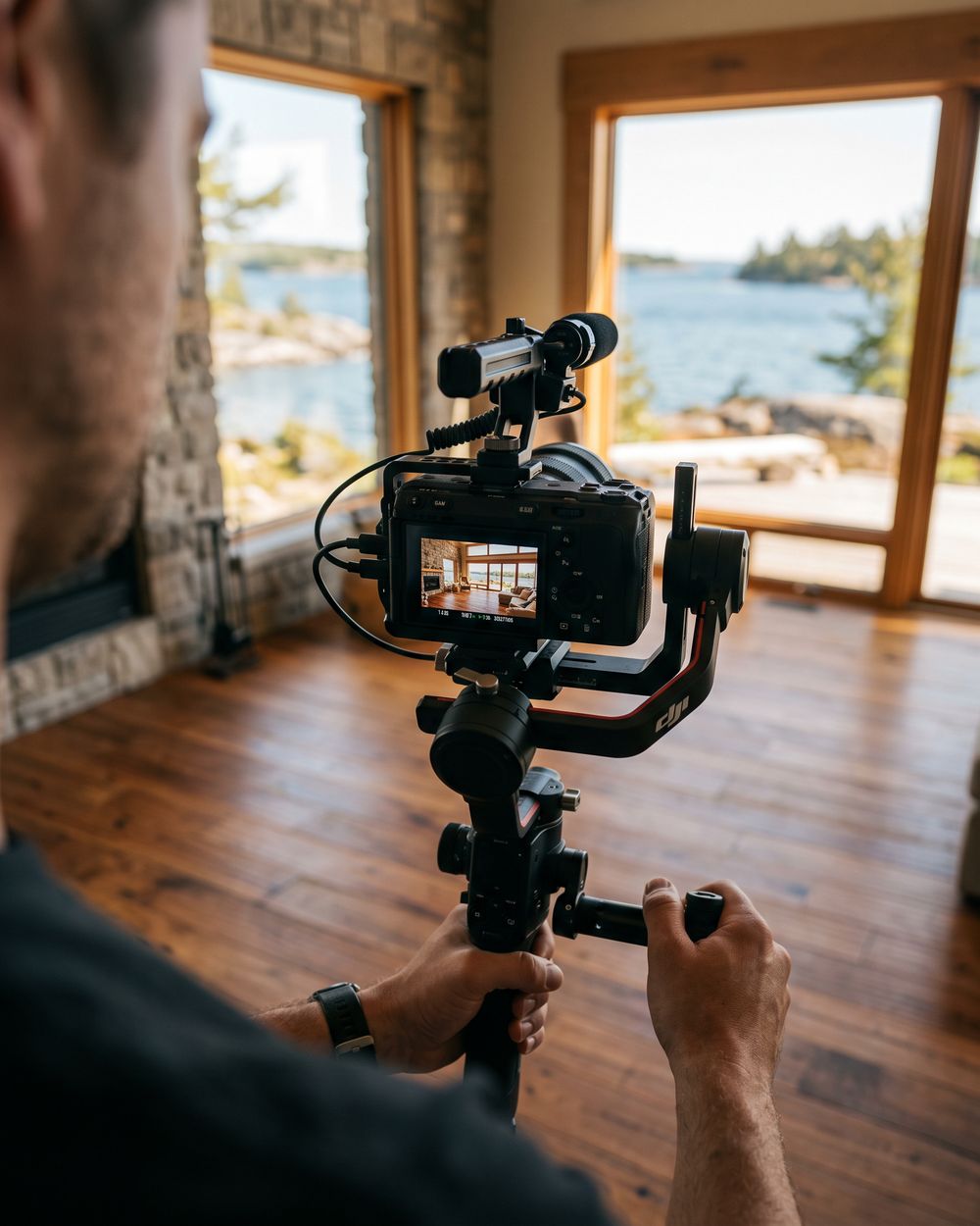 Professional video production during a Georgian Bay home tour